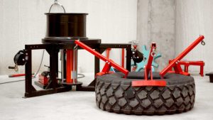 Defense vehicle equipped with Atlantic DC heavy duty wheels built for combat and remote travel.